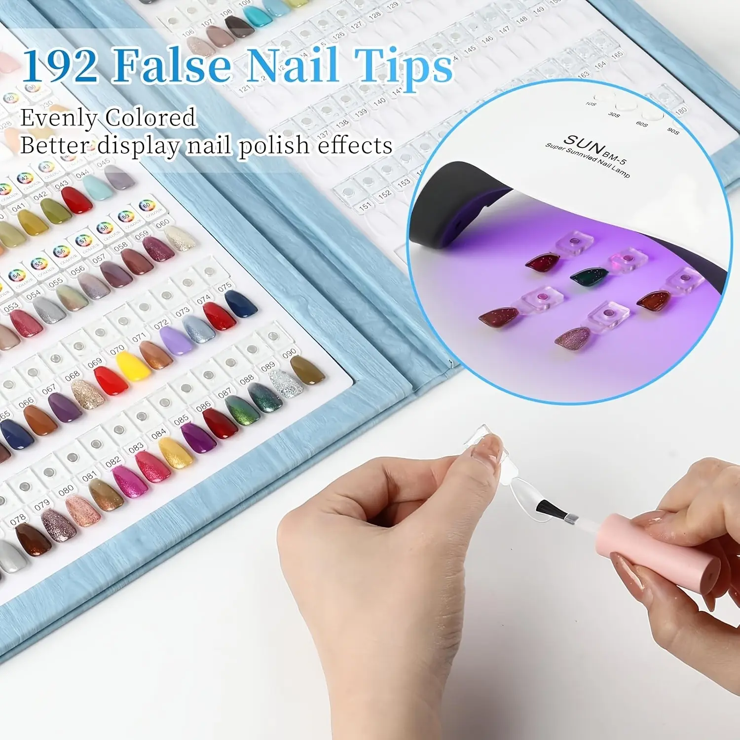 180 Color Magnetic Nail Art Color Card Book, Detachable Nails, Thick Flat Pages, Portable, Manicure, Ideal for Salons, Teaching, DIY Home Use