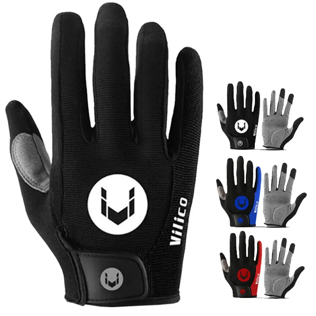 Touch Screen Cycling Gloves Shock Absorb Padded Full Finger Bike Riding Gloves Breathable Anti-Slip MTB Road Biking Gloves