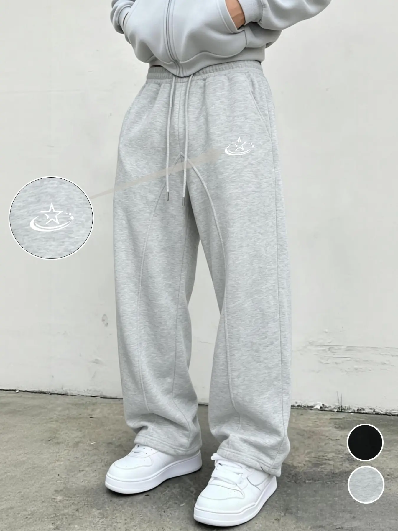 Men's New Casual Sporty Long Pants, Unique Print, Adjustable Drawstring Waist, Ideal for Daily Wear, Outdoor Hiking, Graphic Sweatpants