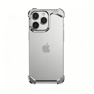 Damatek Aromatherapy Frameless Aluminum Alloy iPhone Case - Bare Machine Feel, Shockproof Protective Bumper, Premium Metal Corner Cover, Polycarbonate Protection for Smartphones, Personalized Mobile Phone Accessories