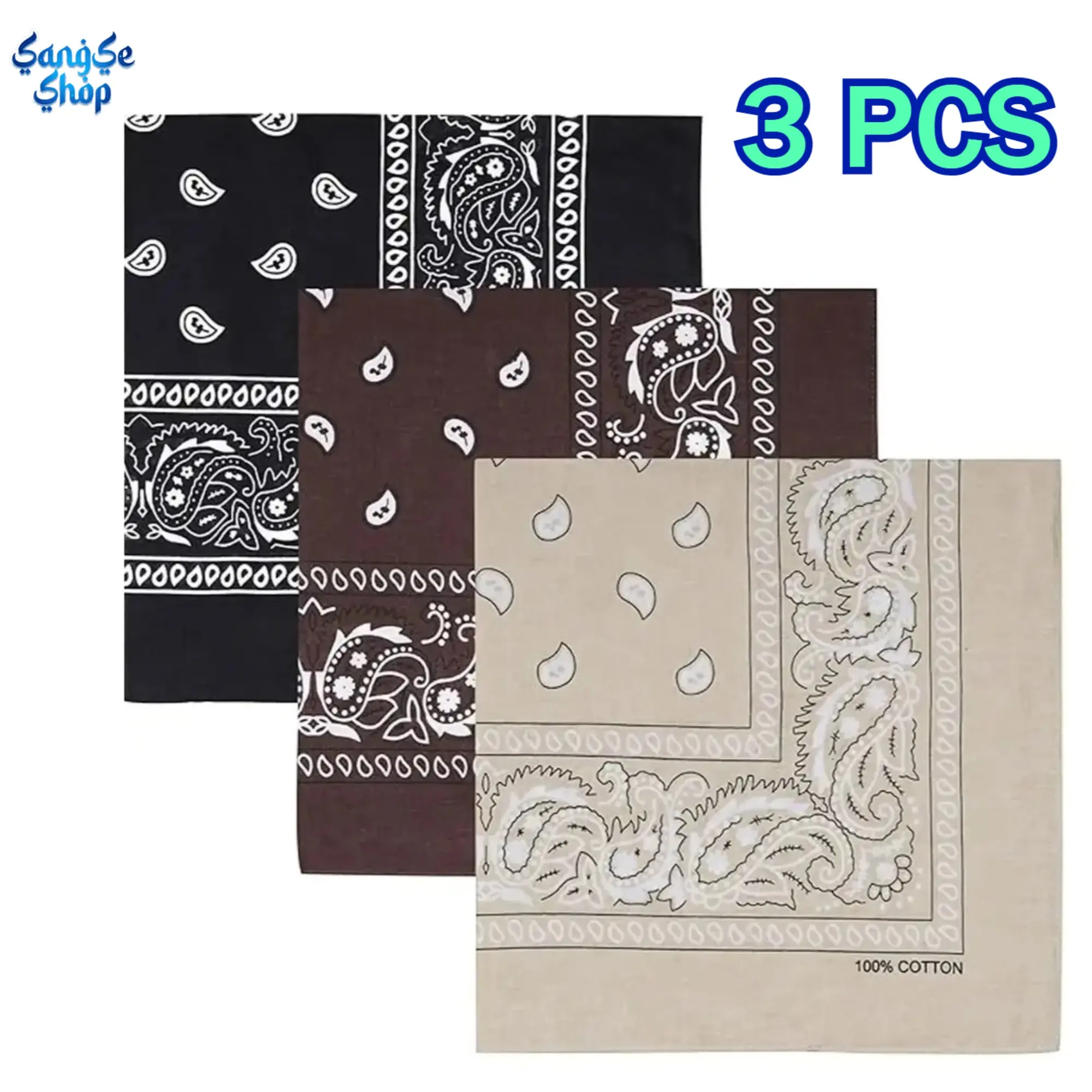 3 Pack Floral Head Scarf for Men & Women, Boho Style Lightweight & Breathable All Seasons Accessory for Festivals & Everyday Wear, Paisley, One Size