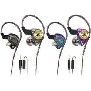 Wired Gaming Earbuds 2Pack, Ak3file in Ear Monitors, Deep Bass Sound Wired Earbuds, HiFi in Ear Headphones with 1DD 10mm Dynamic Driver, IEM for Music Gaming Video Calling (Black+Purple)