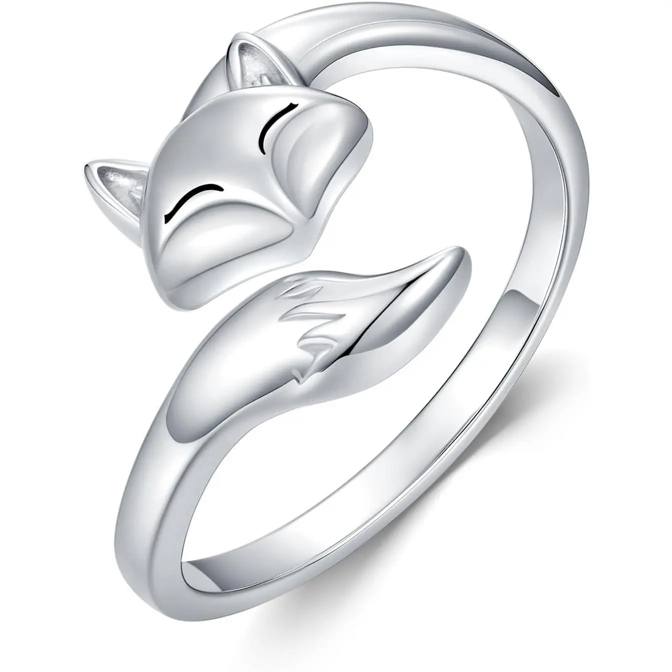 Animal Finger Rings for Women 925 Sterling Silver Raccoon/Koala/Fox/Panda Cute Adjustable Open Ring Gifts for Women