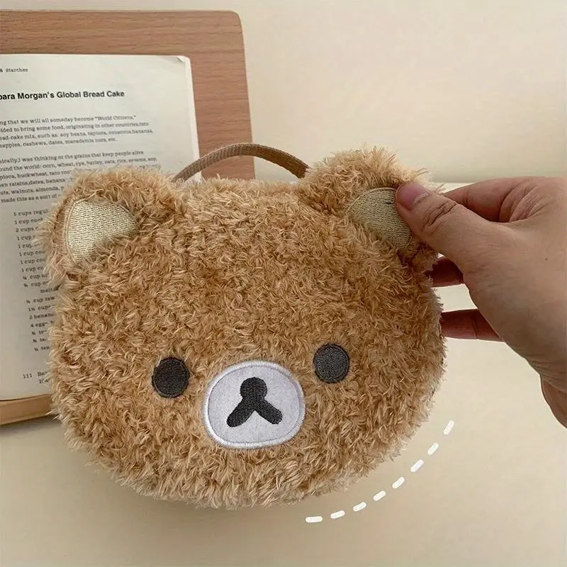 Super Cute 3D Plush Bear Makeup Bag Exquisitely embroidered with spacious, compartmentalized storage Portable travel toiletry bag for women Stylish handheld organizer for on-the-go essentials Perfect Valentine's Day gift，Perfect for gifting to women