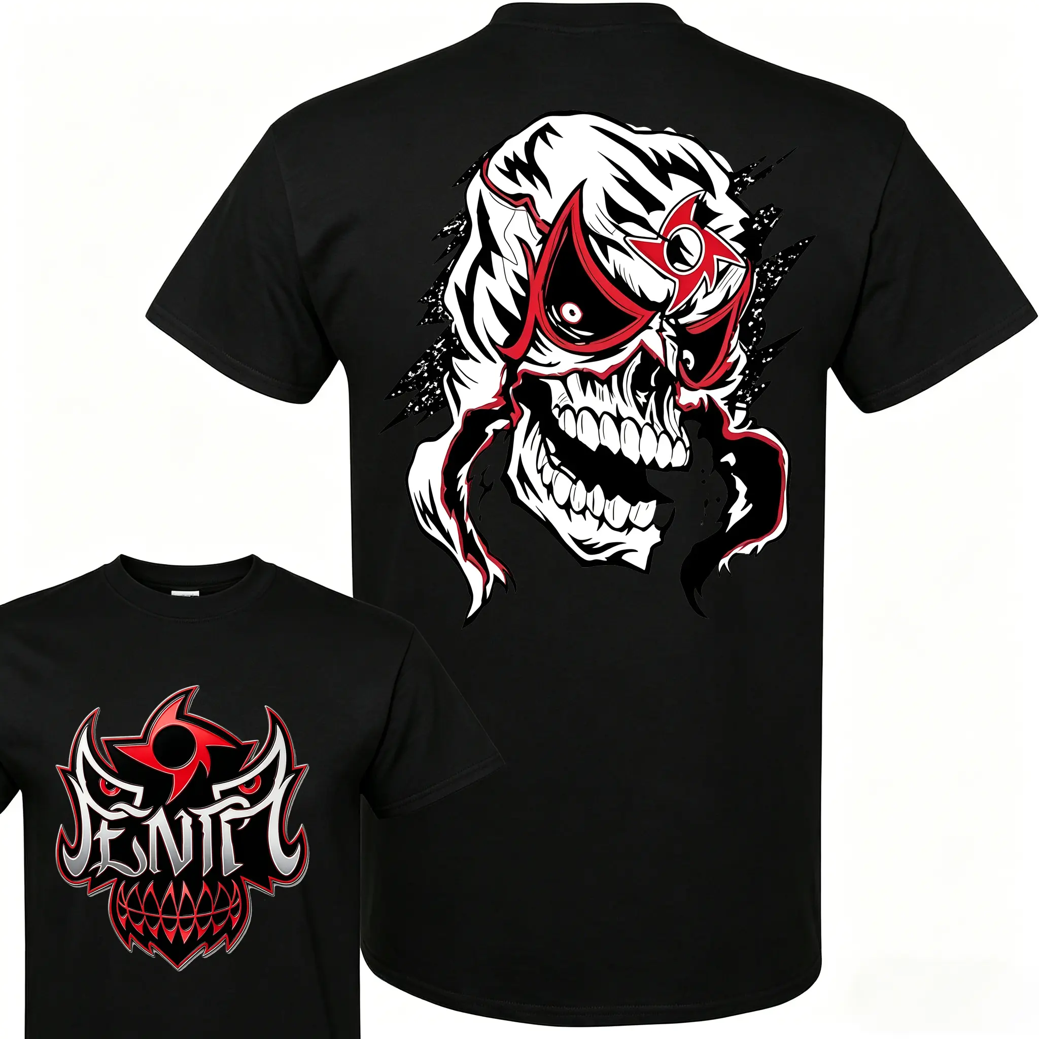 🤼 💥 Penta El Zero Miedo Lucha Libre T-Shirt - 2-Sided Graphic Tee with Bold Skull Design, Perfect for Wrestling Fans & Collectors