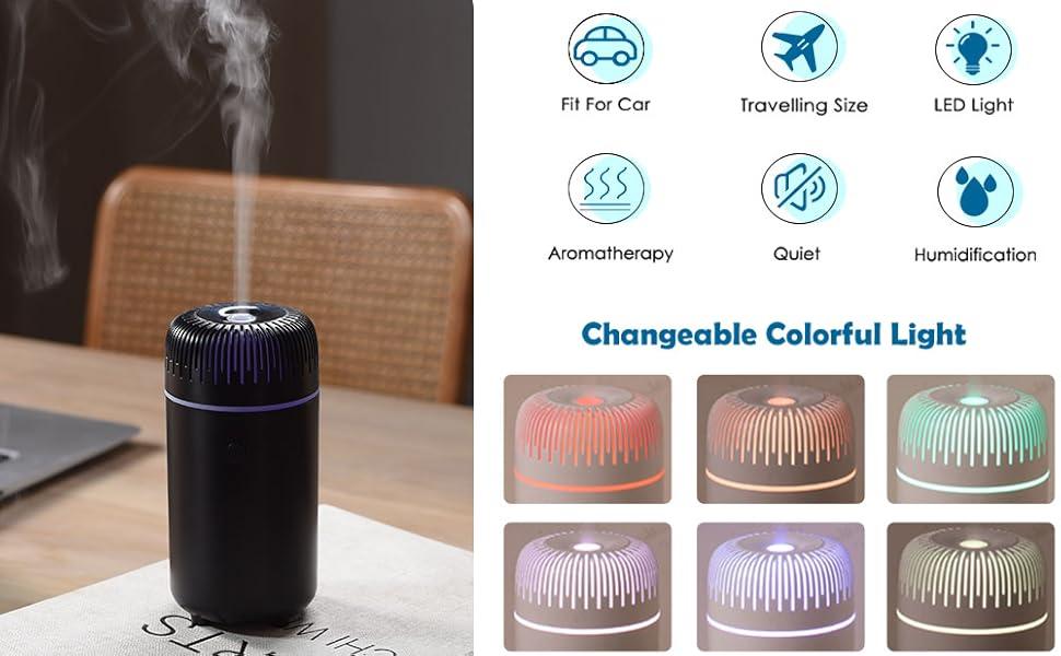 Car Diffuser Humidifier USB Aromatherapy Essential Oil Air Freshener USB Cool Mist Mini Portable Diffuser for Car Home Office Bedroom (Black) smart  car  freshener car  cologne