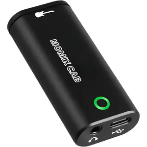 Guitar Audio Interface Pocket Internal Recording Sound Card with Type-C and Lightning for Phone Portable and Lightweight Plug & Play (MOMIX CAB)
