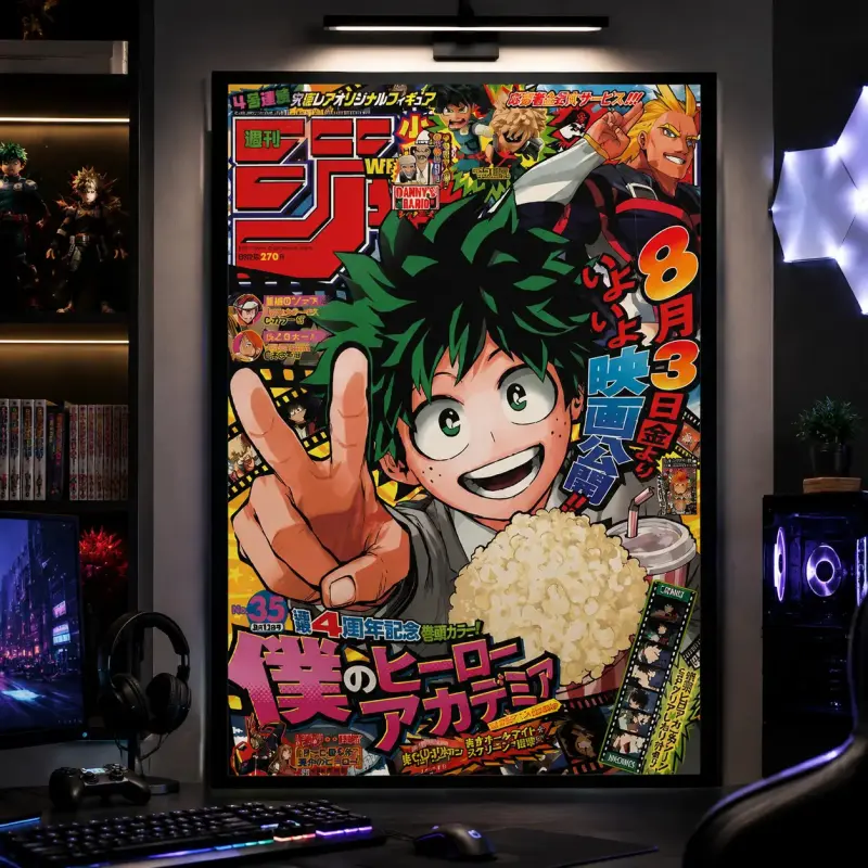 My Hero Academia Anime Poster Canvas Wall Art Deku Izuku Midoriya HD Print Japanese Manga Decor Bedroom Living Room Gaming Room Aesthetic Wall Decoration Gift for Anime Fans