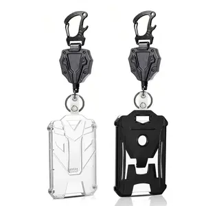 ID Badge Holder Set, 2 Counts Retractable Badge Reel with 2 Counts Card Holder, Identification Badges & Supplies for Office, Badge Reels Retractable, Retractable Badge Holders