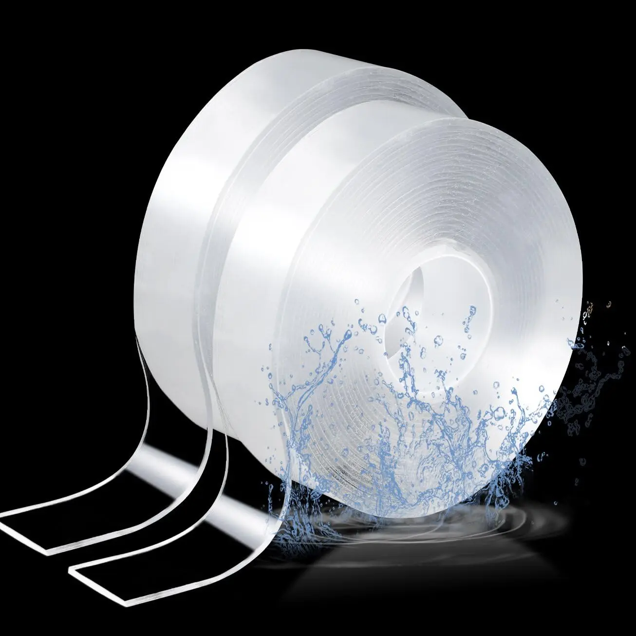 Nano Double Sided Tape, 2 Rolls, Clear, 16.4 Ft | Heavy Duty Clear Mounting Tape, Traceless Removable Nano Tapes,  Adhesive, Washable, No