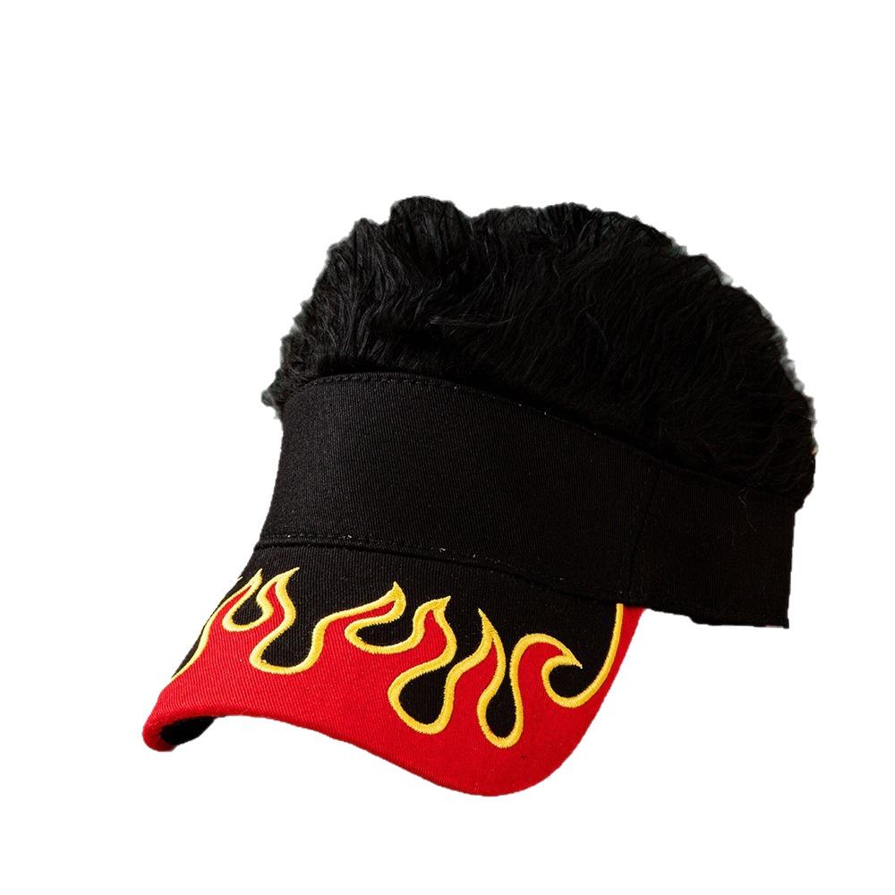 2026 New Flame Pattern Baseball Cap Embroidered Patch Design Multicolor Fluffy Faux Fur Hat
