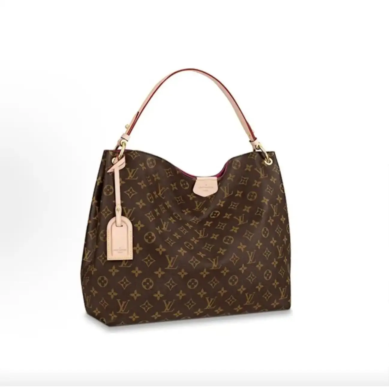 Pre-owned Louis Vuitton Graceful MM and PM Monogram Tote Bag Beige Interior