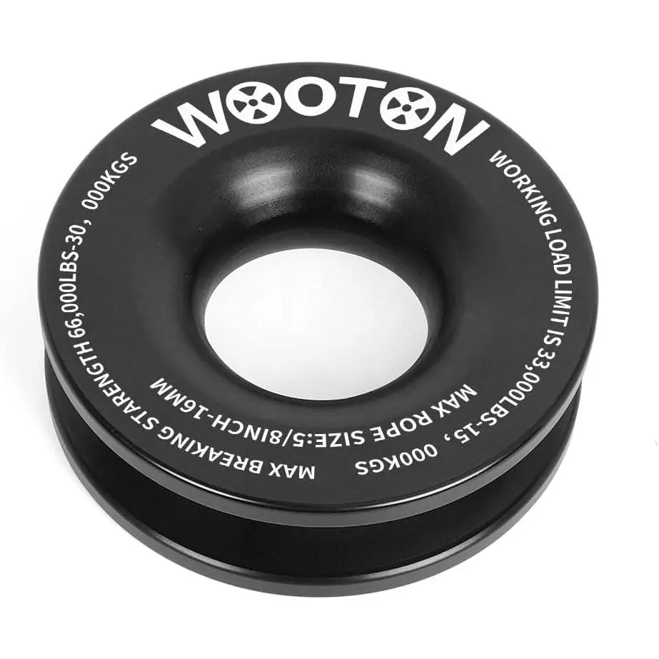 Snatch  Ring 66,000 lbs ,Snatch Block Ring Pulley for Soft Shackle ATV UTV SUV  Off-Road  Towing Rcovery (Black)