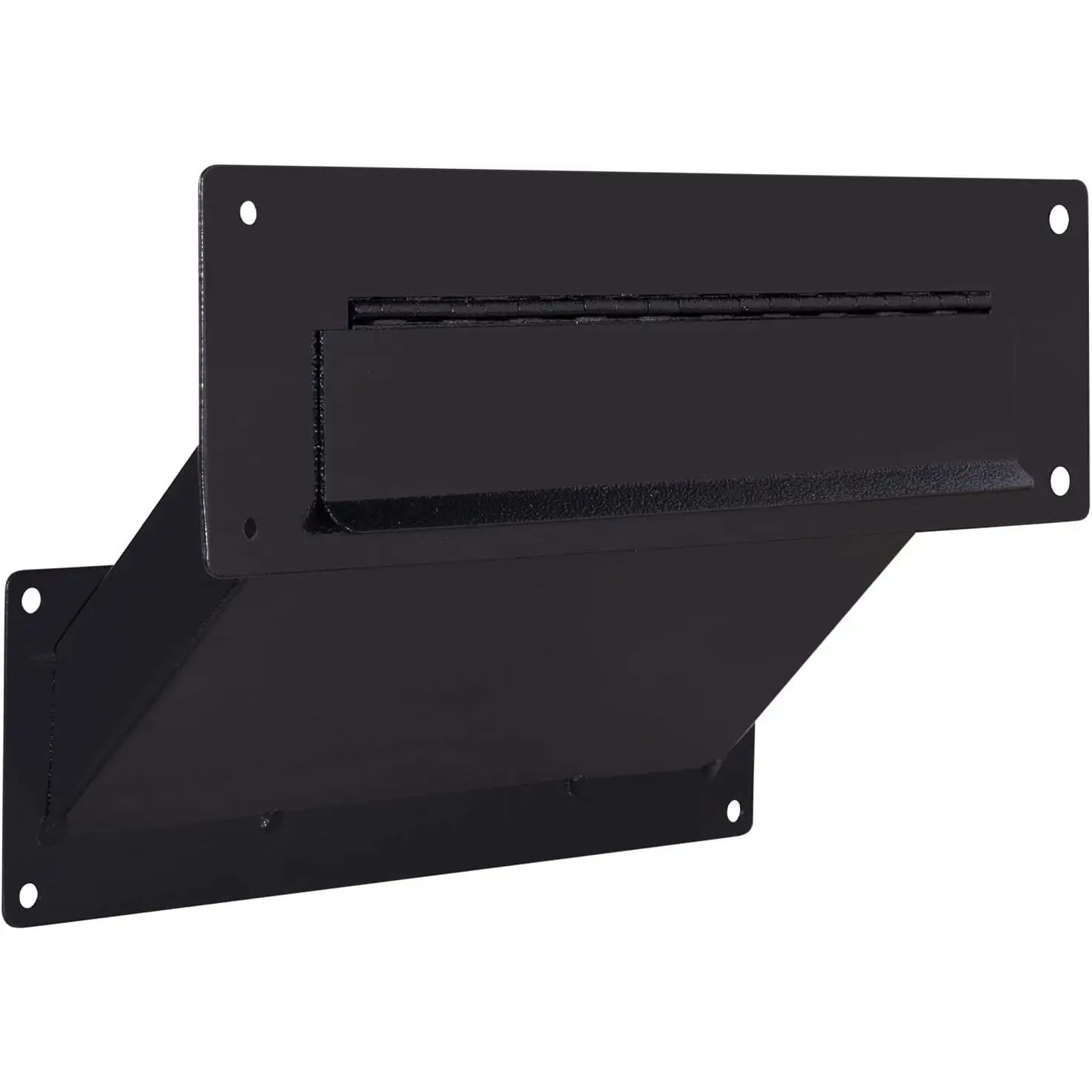 Through The Wall Drop Chute – Adjustable Two Piece Steel Deposit Drop Slot for Documents, Letters, Payments, Mail and Other Non-Bulky Items, D100 Black