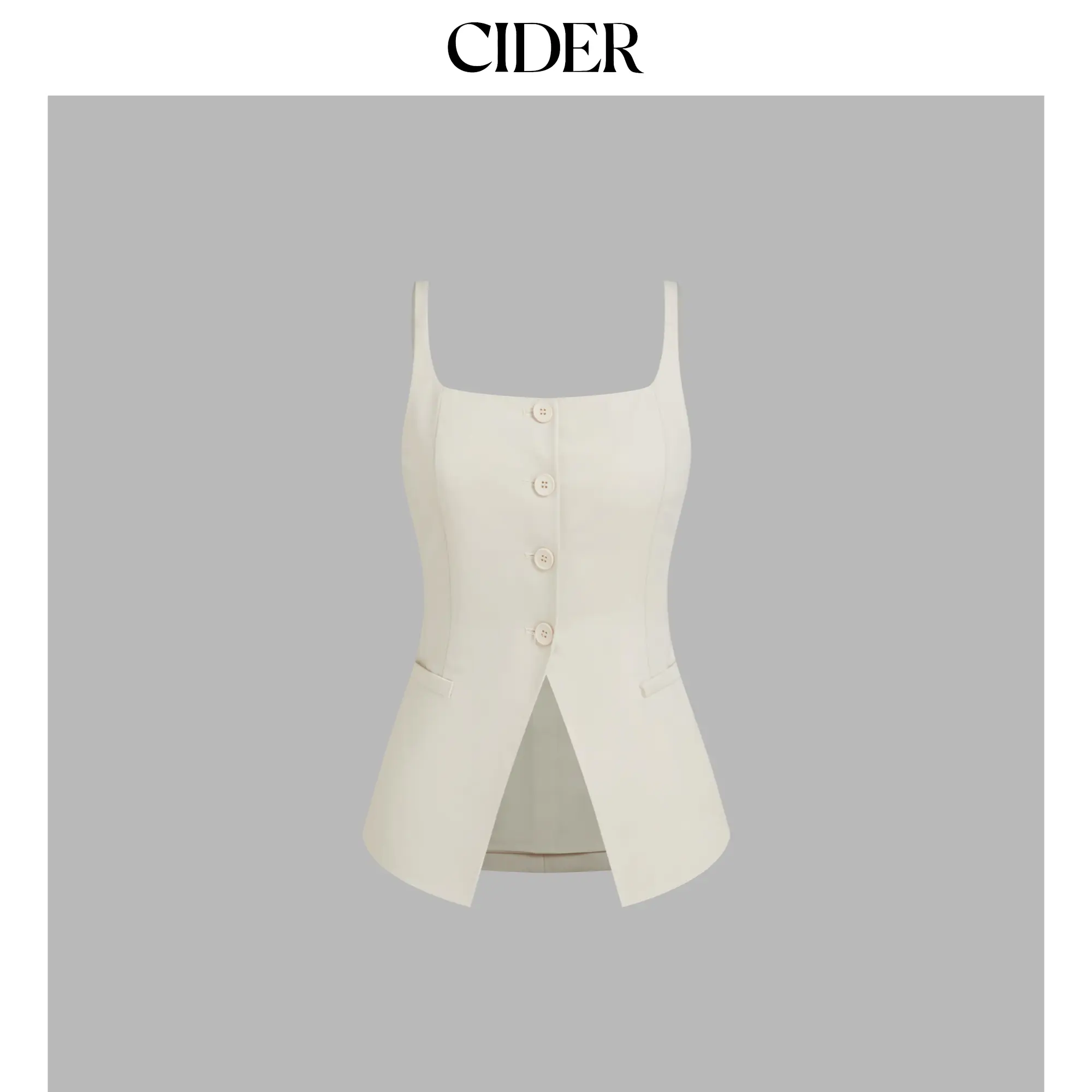 Cider [size 2-10] Square Neck Solid Button Vest SummerWins SummerFinds