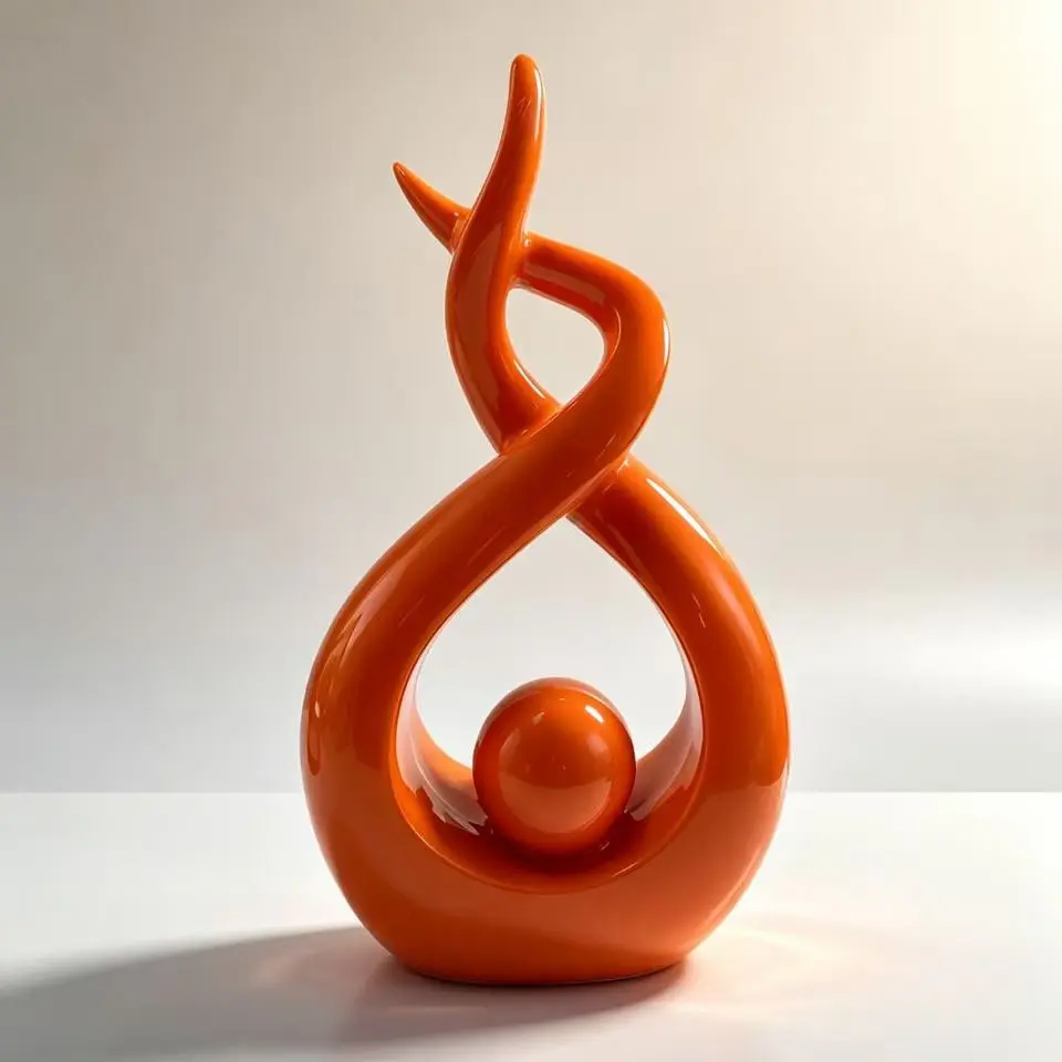 Modern Abstract Art Resin Statue, Elegant Geometric Sculpture, Decorative Figurines, Contemporary Desktop Centerpiece, Home Decor, Minimalist Gift Idea