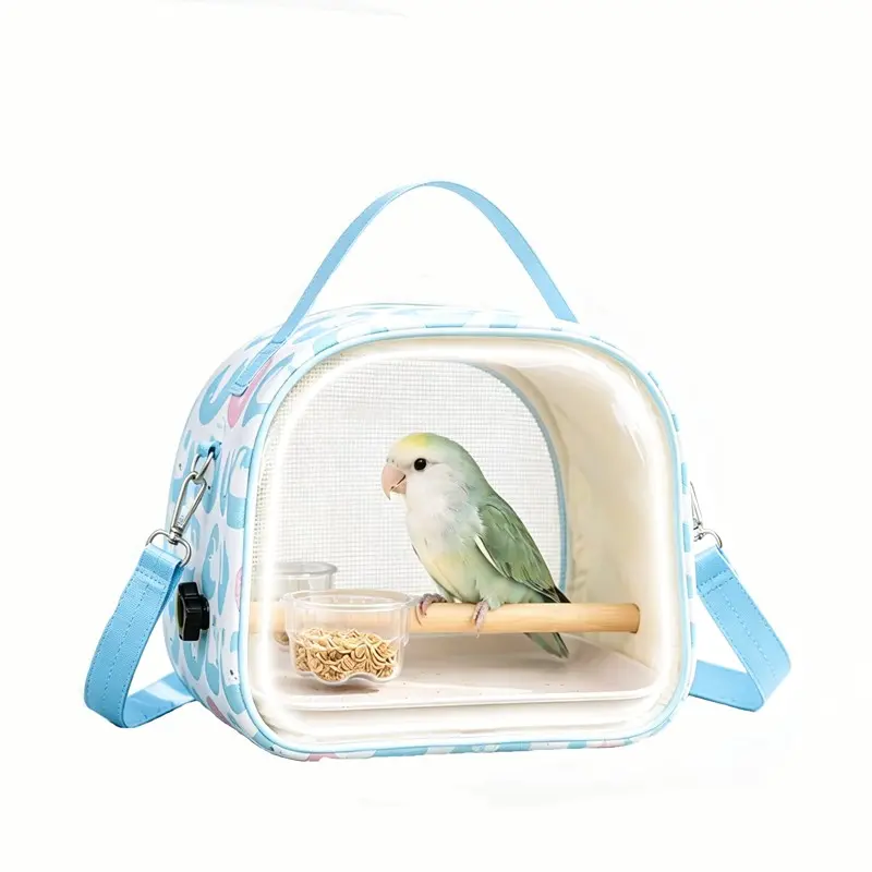 Parrot Travel Bag, Handheld & Crossbody Pet Cage, Multi-Layer Durable with Stand Rod Tray Food Cup, Suitable for Sugar Gliders, Rabbits, Parrots