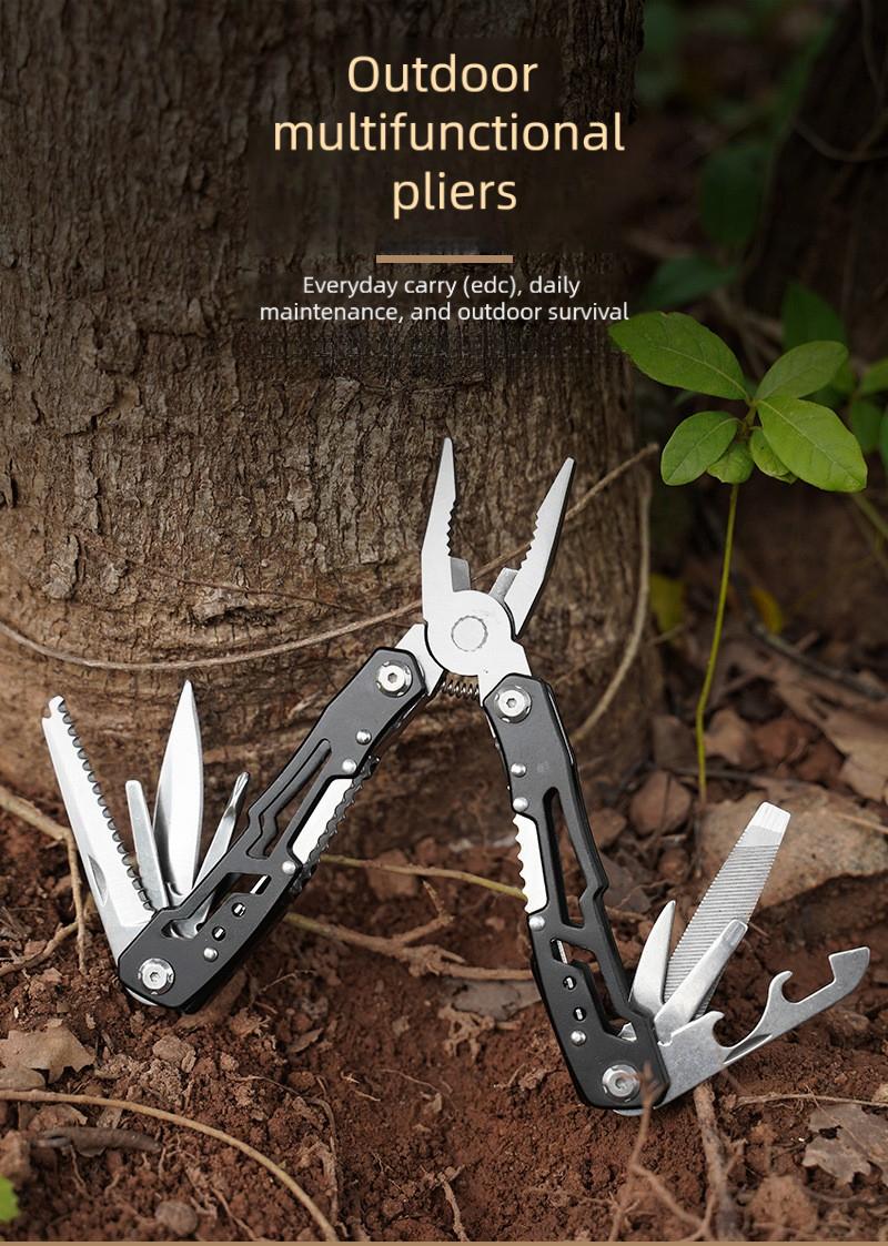 Multifunctional Outdoor Survival Folding Knife Pliers Tool with Seatbelt Cutter for Camping Hiking Emergency and Everyday Carry EDC