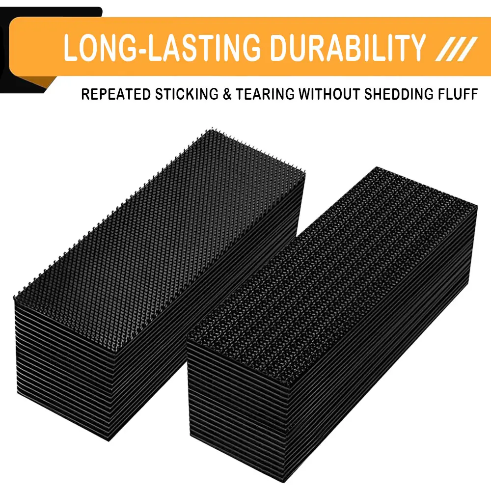 20PCS (10 Pairs) Self Adhesive Hook and Loop Carpet Fixing Stickers, Double Sided Heavy Duty Anti-Slip Carpet Fixed Patches, Non-Slip Grip Tape Stickers for Car Floor Mats & Home Floor Rugs
