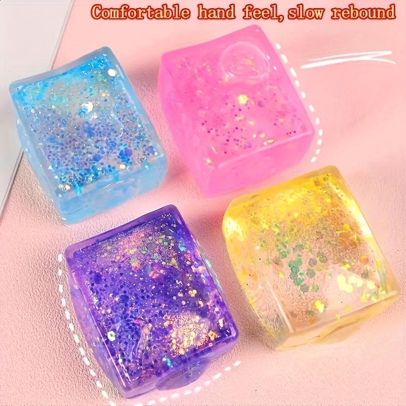 Aurora Malt Ice Cube Sensory Toy, Soft Tofu Slow Bounce Stress Ball, Square Plastic Fidget Squeeze for Office Break Room Party gifts Aurora Malt Ice Cube Sensory Toy, Soft Tofu Slow Bounce Stress Ball, Square Plastic Fidget Squeeze for Office Break Room Party gifts