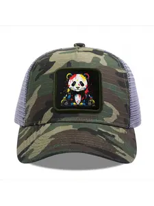 Colorful Panda Camouflage Mesh Baseball Cap for Men & Women - Adjustable Snapback Trucker Hat, Breathable Back for Hiking, Fishing, Camping, Golf & Casual Outdoor Attire Camouflage Random