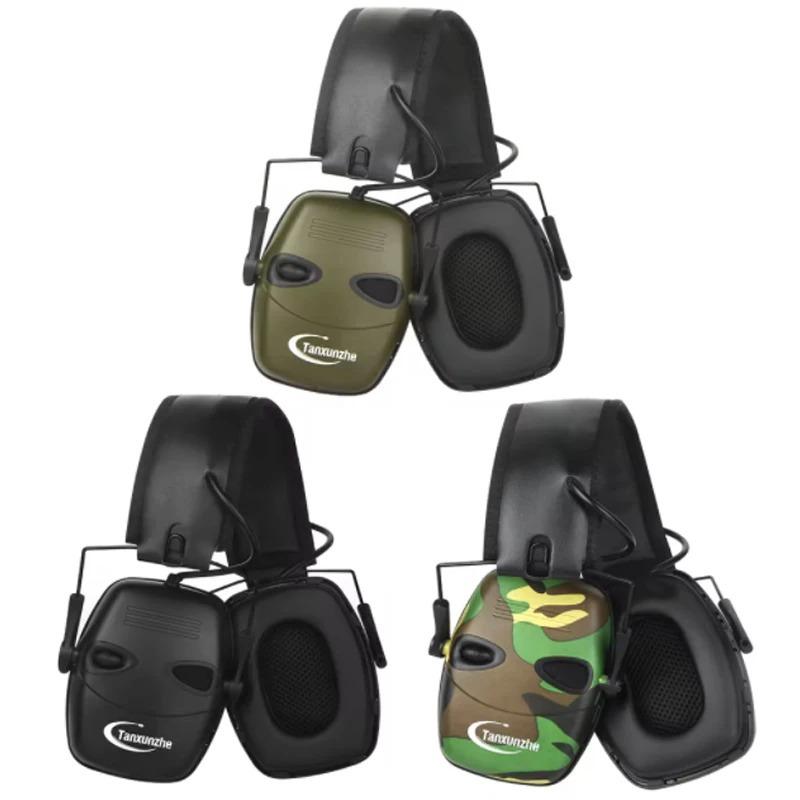 Professional noise-reducing shooting CS tactical earmuffs, outdoor sound-isolating earmuffs, head-mounted tactical noise-reducing and sound-enhancing ear protection, suitable for competitions, hunting, and specialized electronic noise-reducing earmuffs