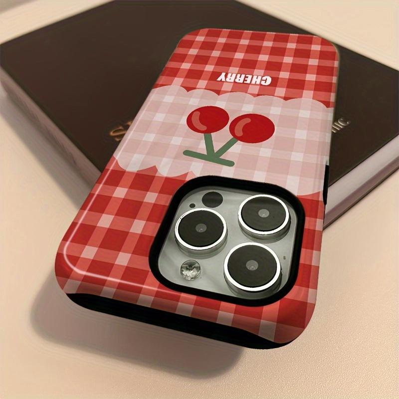 Two-In-One Film Case with Black And Pink Stripes - Stylish, Shock-Resistant, And Long-Lasting Protection - Suitable for Iphone Models 16, 15, 14, 13, 12, 11, Plus, Pro, Max, an Ideal Birthday Present for Shockproof Cover