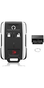 2PCS 4 Buttons Car Remote Key Fob Compatible for 2014-2018 GMC Sierra Chevrolet Silverado 1500 2500 3500, Chevrolet Colorado GMC Canyon 2015-2021