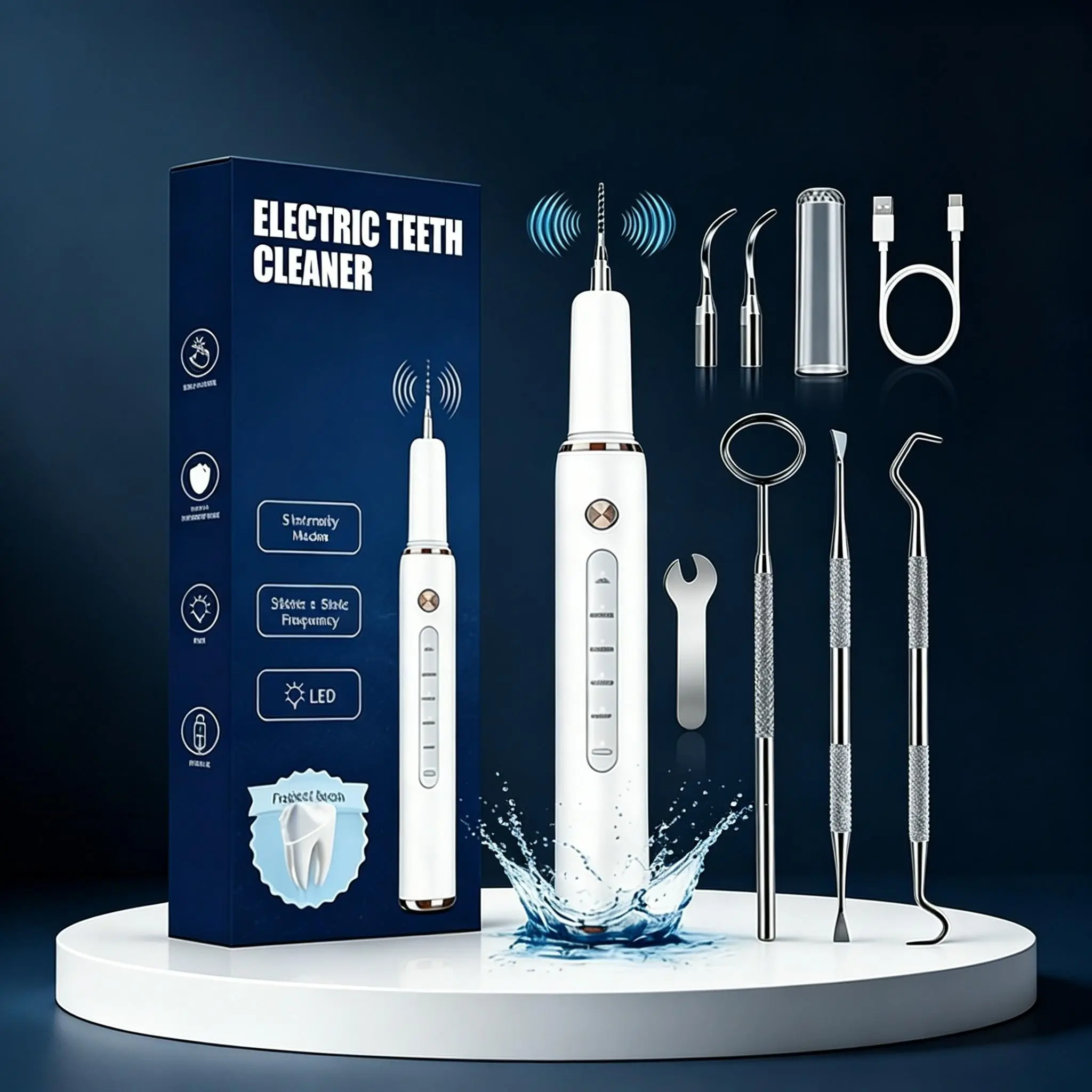 Rechargeable Cordless Electric Tooth Cleaner, Home Oral Rinse Kit, Replaceable Nozzle, Lightweight Water Flosser, Cordless Oral Flossers, Manual Dental Tools