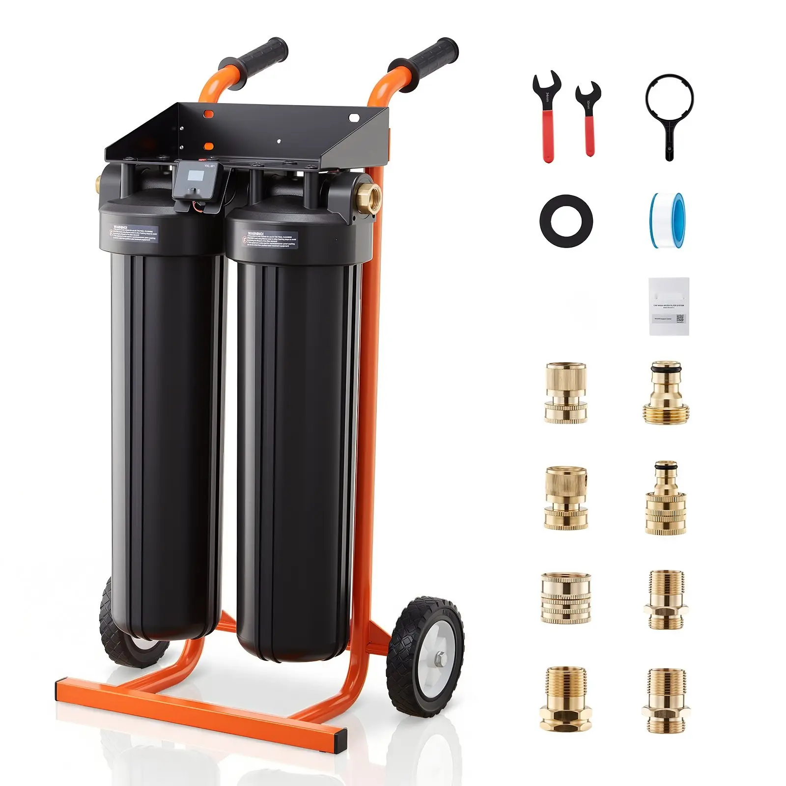 Portable Deionized Water System For Car Wash With 2 X 4L DI Resin And TDS Meter, Spotless Water Deionizer Filter For Cars, RVs, Motorcycles, Windows And Glass, Inline Water Purification Unit For Home Garage