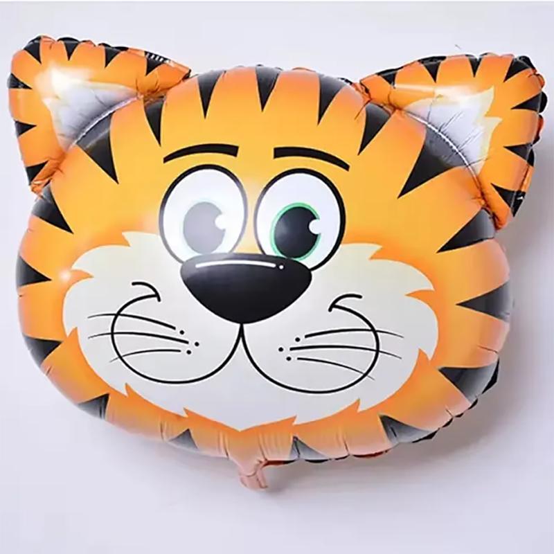 6pcs/set 16 inch Mini Animal Head Foil Balloon Forest Tiger Lion Zebra Balloon JungleWild Animal Theme Birthday Party Decoration
