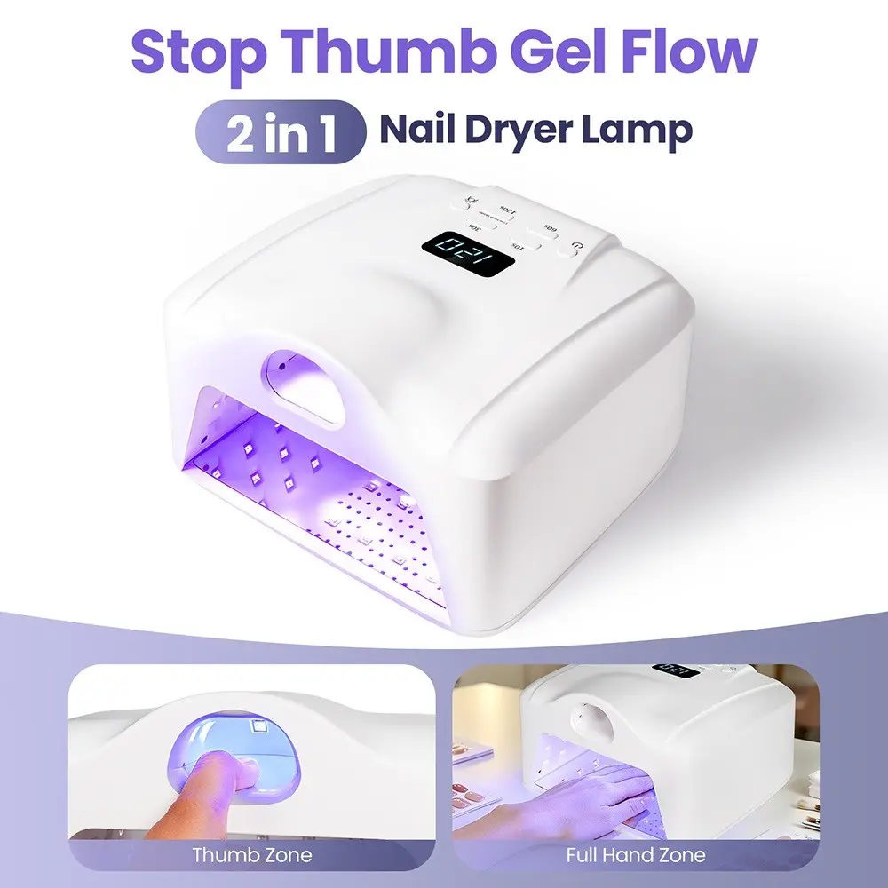 Dual Mode Nail Dryer Lamp, Fast Curing Nail Gel, UV LED Light, Zone Lighting, 360° Full Coverage, Smart Auto Sensor, Nail Art Tool, Nail Tools, Professional Manicure Equipment, Nail Tech Supplies, Nail Products, Nail Care