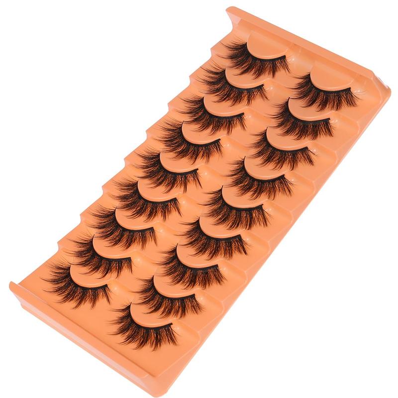Natural False Eyelashes, 9 Pairs Wispy Cat Eye Faux Strip Lashes, Volumized False Eyelashes for Women and Girls Eye Makeup Enhancement High Quality Eyelashes #TOP PICKS