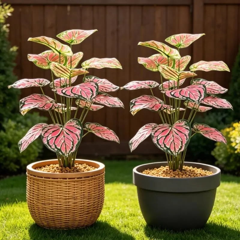Two-Pack 28-Inch Realistic Artificial Plants, Colorful Tropical Flowers & Palm Trees, Home Office Decor, Low Maintenance, All-Season Use, No Pot