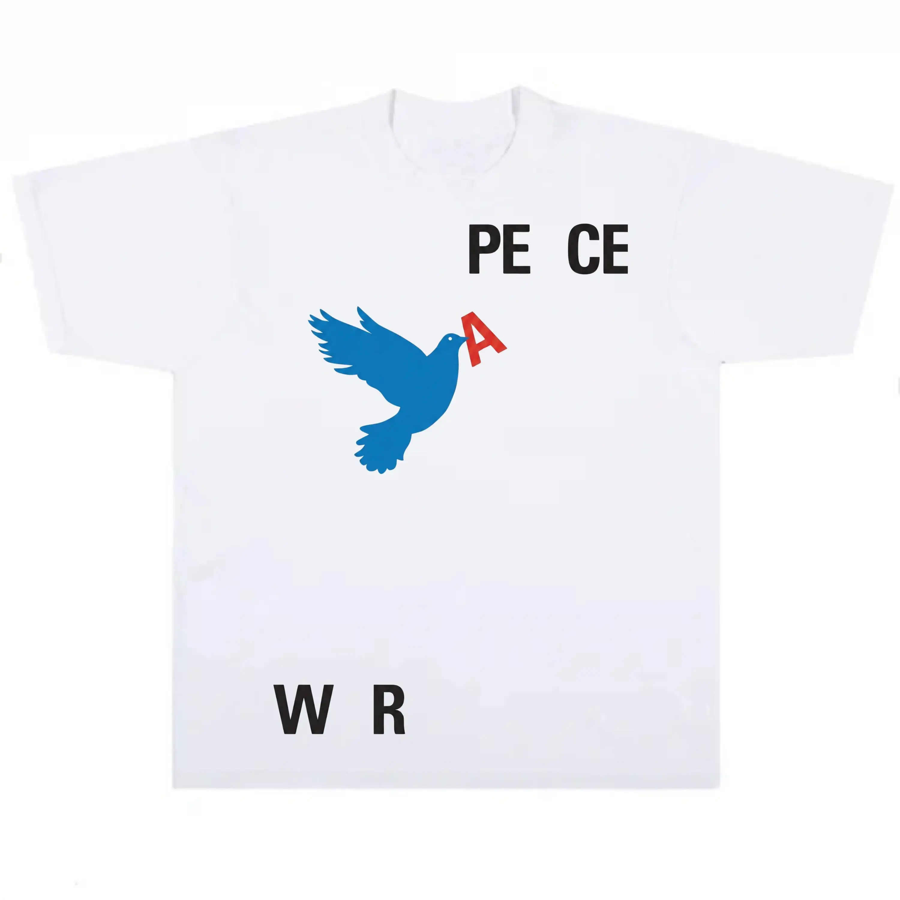 Unisex "Peace and War" Graphic Cotton T-Shirt, Trendy Letter Print Crew Neck Short Sleeve Tee, Breathable Casual Summer Streetwear Top, Fashion Daily Outfit For Men Women, Ideal Birthday & Holiday Gift summervibes DealsForYouDays