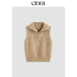 Solid Zip Up Knitted Vest SummerFinds