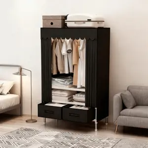 Lightweight, moisture-proof plastic wardrobe! Features compartmentalized storage with drawers, is easy to assemble, and is a space-saving must-have for small bedrooms.