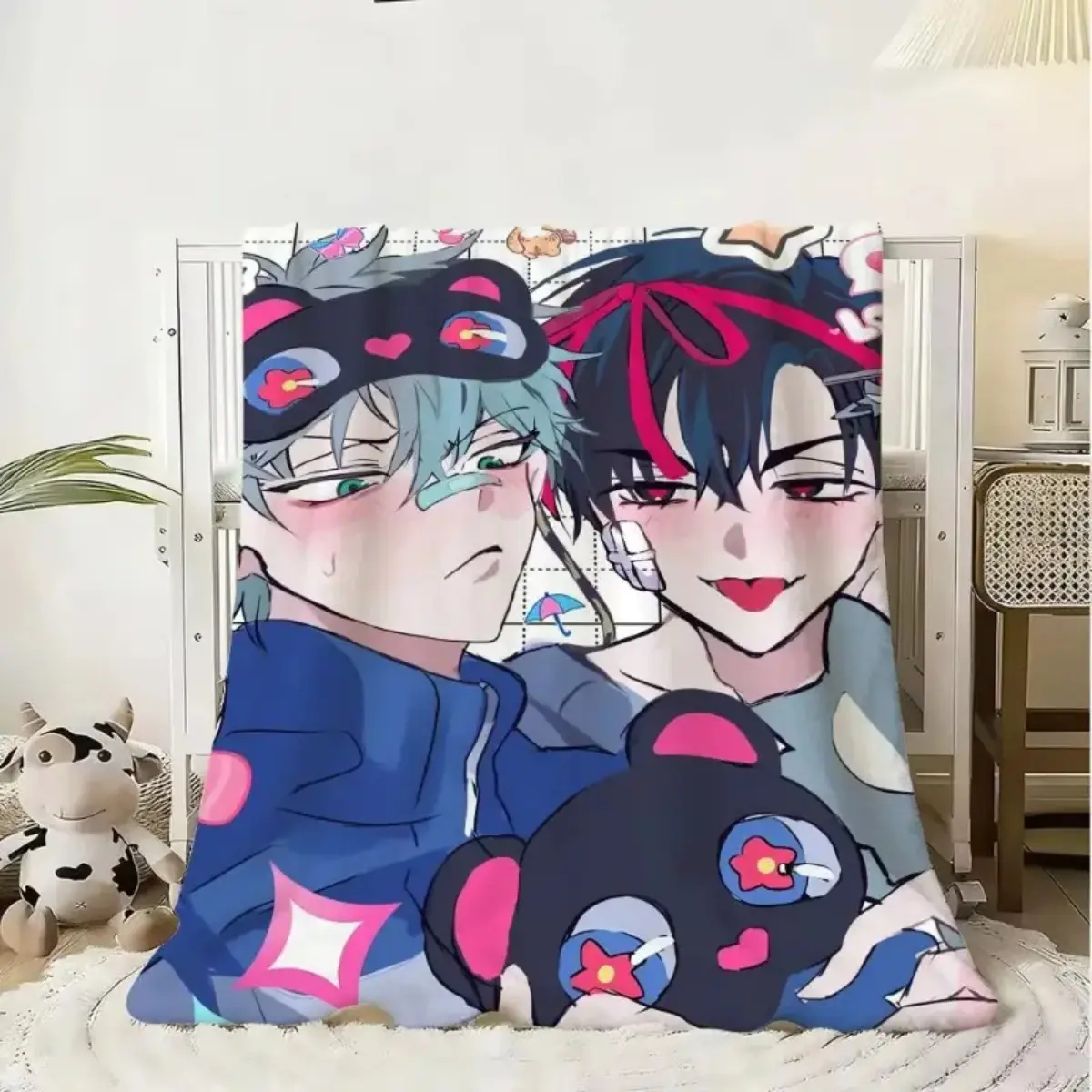 Alien Stage Ivan Till Flannel Blanket, Anime Style Character Throw, Soft Fluffy Cozy Fleece Blanket, Oversized Sofa Bed Gift for Fans