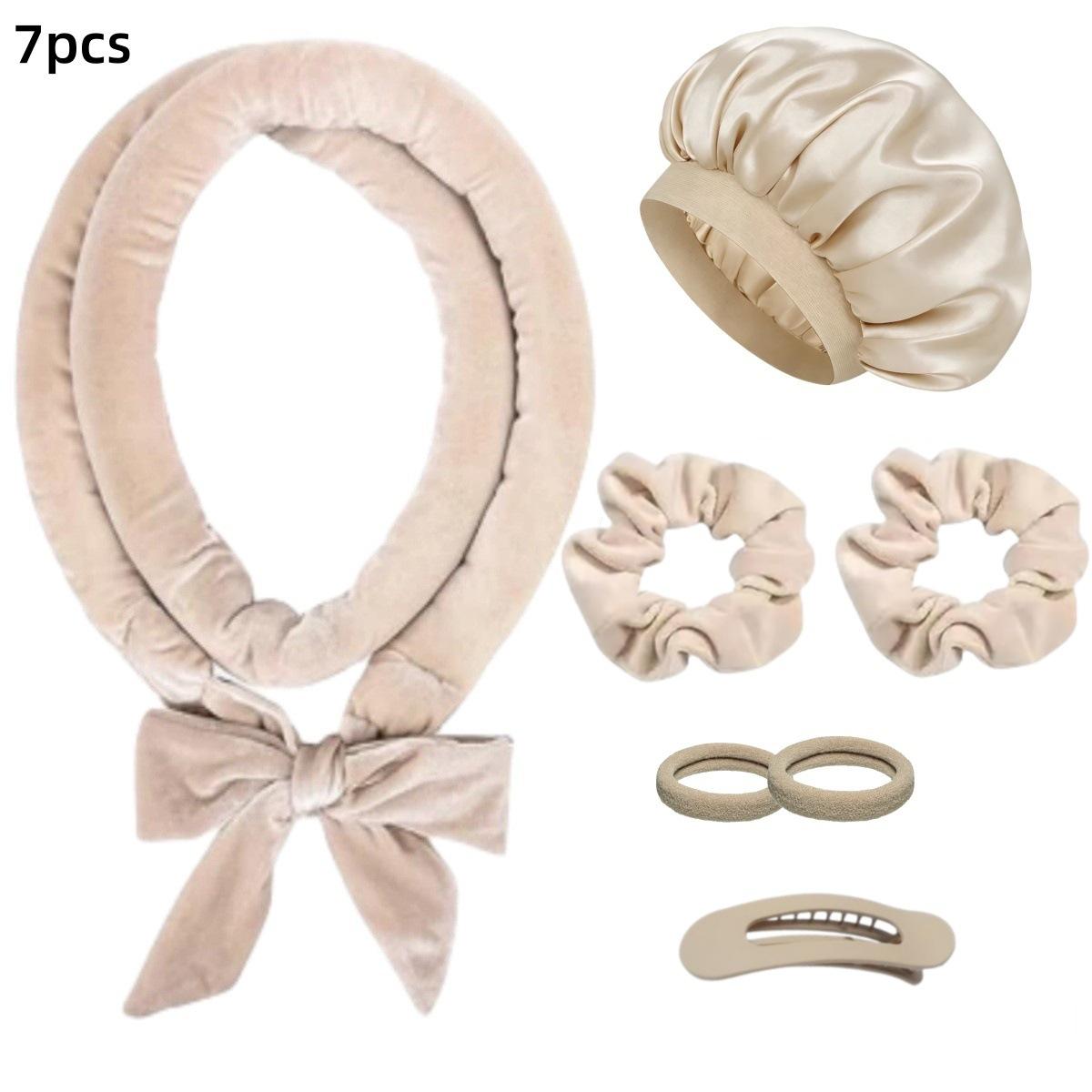 Heatless Hair Curler Set - No Heat Bow Curler Big Wave Overnight Sleep Curls Kit with Shower Cap & Eye Mask, Hot-Selling Damage-Free Curling Ribbon for Long/Short Hair, Lazy Girl Hair Styling Tools for Sleeping, Daily Use & Travel, Best Curly Hair Artifac Heatless Hair Curler Set - No Heat Bow Curler Big Wave Overnight Sleep Curls Kit with Shower Cap & Eye Mask, Hot-Selling Damage-Free Curling Ribbon for Long/Short Hair, Lazy Girl Hair Styling Tools for Sleeping, Daily Use & Travel, Best Curly Hair Artifac