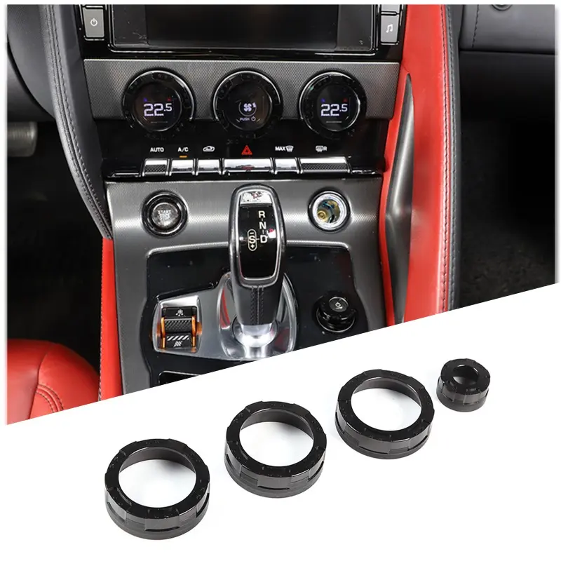 Unique Mecha Aluminum Alloy AC Air Conditioner Switch Volume Knob Button Ring Trim Cover For Jaguar F-Type 2013-2026 Accessories