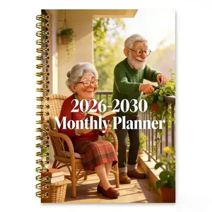 2026-2030 Monthly Planner/Calendar - January 2026 to December 2030, 5-Year Monthly Planner, Floral Elderly-Themed Cover Design Notebook, Yearly Calendar Planning, Monthly Tabs, 60-Month Calendar, 5.5 x 8.3 inches, Thick Paper, Elastic Cover, Durable Doubl