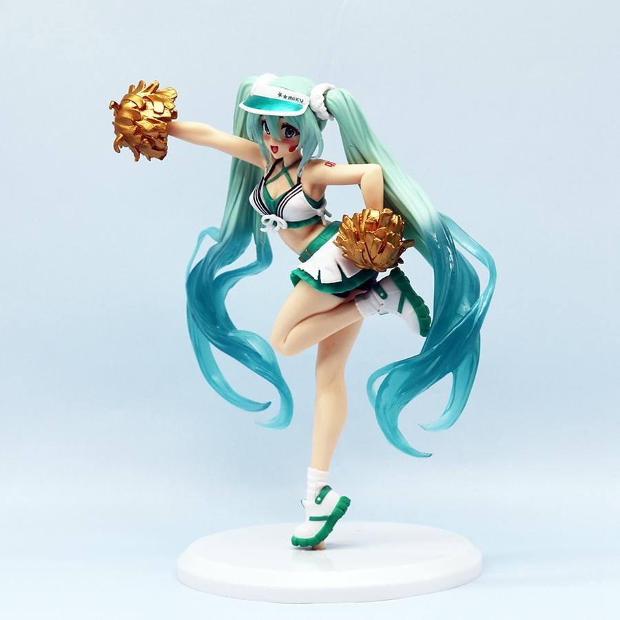 18cm Fashion Hatsune Miku Anime Figure Cheerleader Hatsune Miku Action Figures Kawaii Girl Figurine PVC Collection Model Toys