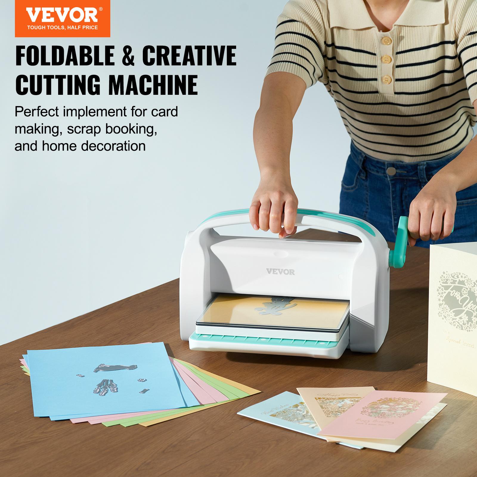 Manual Die Cutting & Embossing Machine, Portable Cut Machines, 9 inch Opening Scrapbooking Machine Full Kit Included, for Arts & Crafts, Scrapbooking, Card Making and Crafting, White