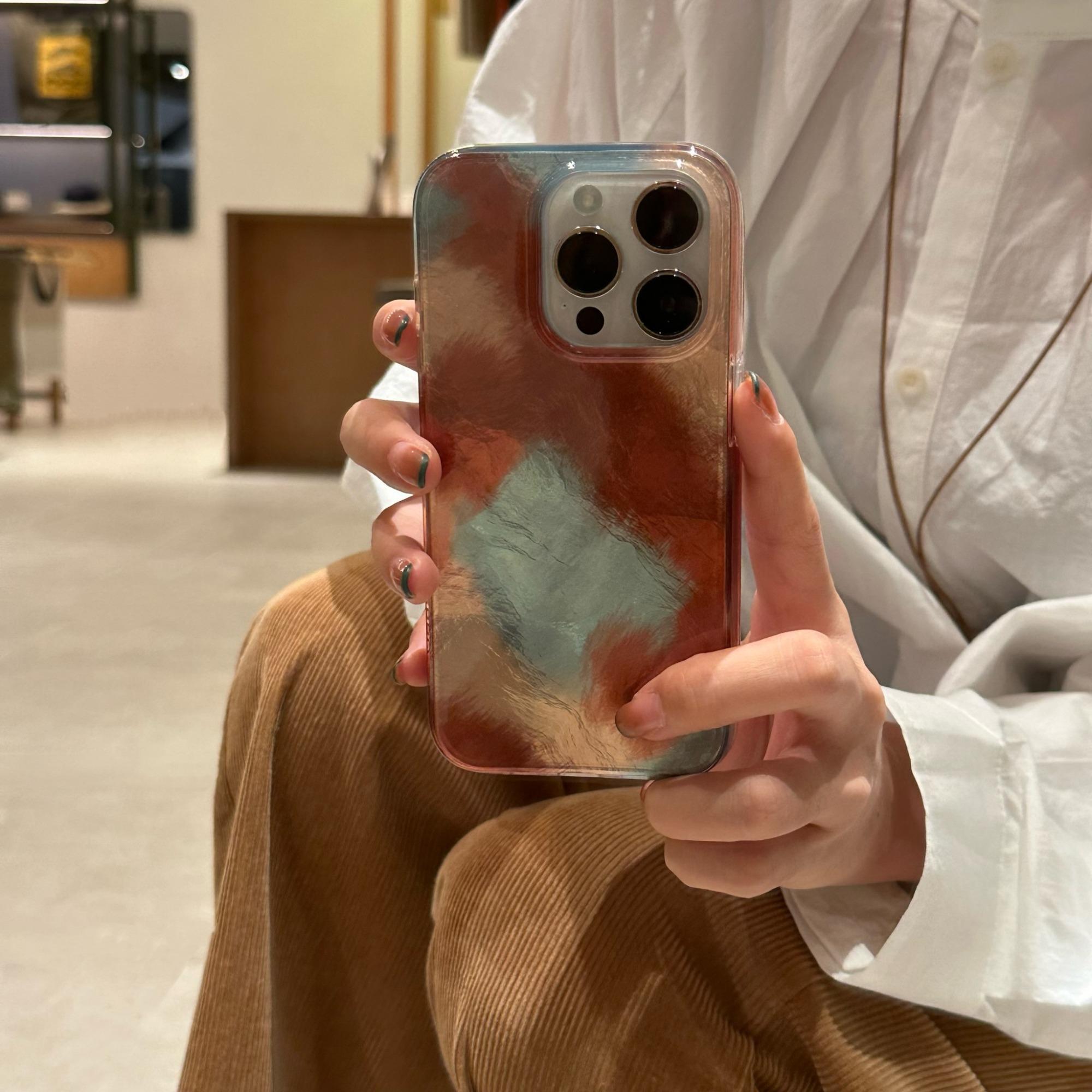 Iceberg Blue Gradient Dual Layer Shockproof Phone Case for iPhone 17 Pro Max, Stylish Protective Cover for iPhone 17 16 15 14 13 12 11 X XS XR Pro Max Plus Air