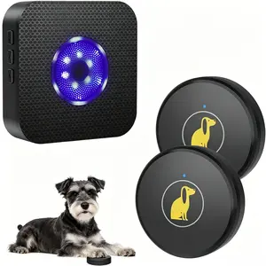 Black Wireless Dog Door Bell, No Drill Touch Push Pet Training Doorbell with 55 Melodies, Waterproof Potty Training Signal Bell for Puppies Small Medium Large Dogs Indoor Outdoor
