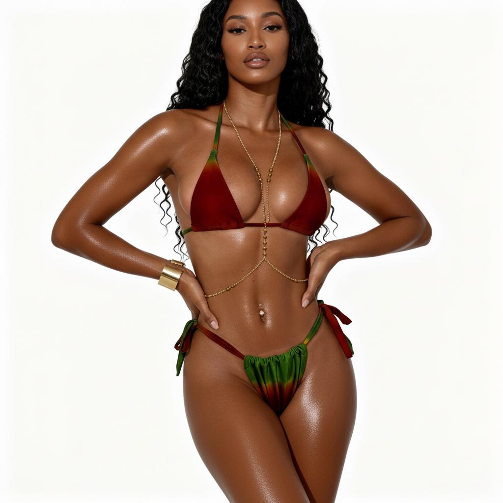 European and American sexy bikini swimsuit for women, triangle cup, tie-up bikini for beach vacation