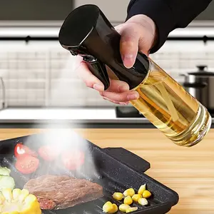 1-Pack Cooking Oil Sprayer, Plastic Baking Oil Spray Bottle for Air Fryer, Kitchen Baking Essentials. Olive Oil Mister for Salad, Baking, Frying, Grilling, Plants, Hair Salon (White/Black)