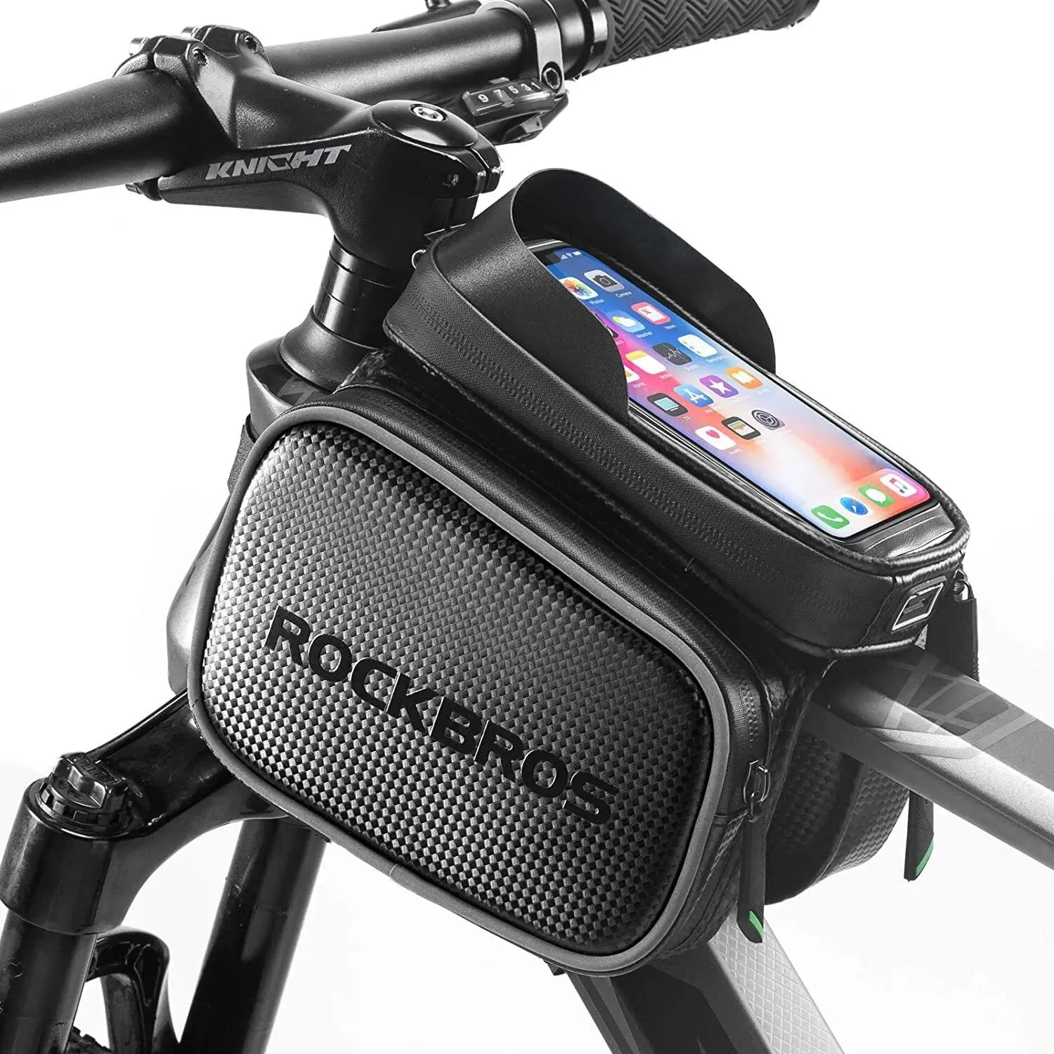 ROCKBROS Bike Bag Waterproof Top Tube Phone Bag Front Frame Mountain Bicycle Touch Screen Cell Phone Holder Pouch