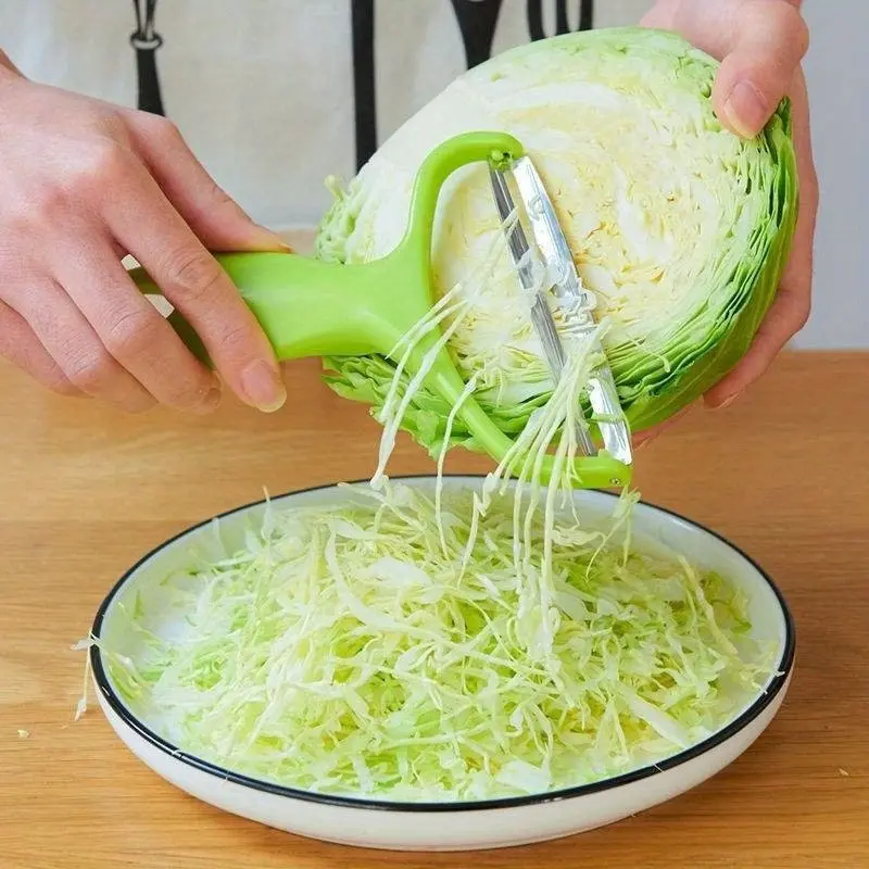 2pcs Wide Mouth Cabbage Grater and Peeler, Multi-Functional Vegetable Peeler, Easy Fresh Veggie Chopping Tool, Kitchen Essential
