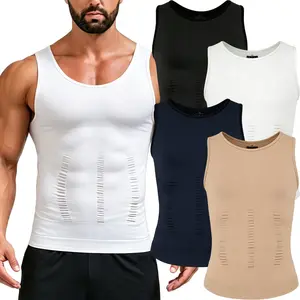 Mens Tummy Control Vest, Compression Shirt, Gynecomastia Tank Top, Seamless Shapewear Undershirt
